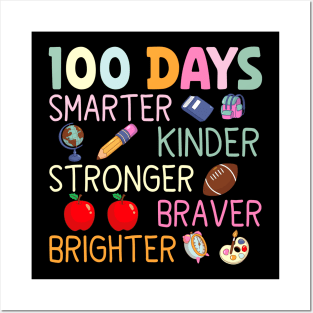 Smarter Kinder Stronger Brighter 100 Days Of School Teacher Posters and Art